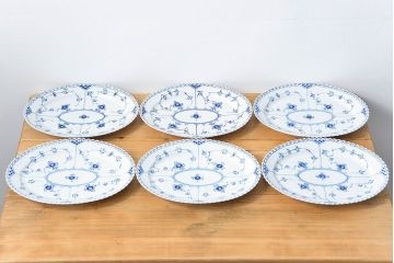 中古 ロイヤルコペンハーゲン フルレース オーバルプレート 6枚(30cm)