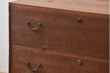 アンティーク家具　アンティーク シンプルな鉄脚付きローチェスト(3)(ローボード、たんす、タンス)