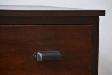 アンティーク家具　アンティーク 古い木の前面欅材ローチェスト(ローボード、箪笥、タンス、たんす)