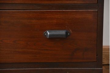 アンティーク家具　アンティーク 古い木の前面欅材ローチェスト(ローボード、箪笥、タンス、たんす)