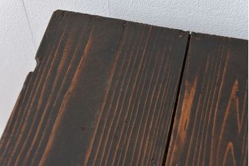 アンティーク家具　アンティーク 鉄脚付きダイヤガラス収納棚(食器棚、鉄足)