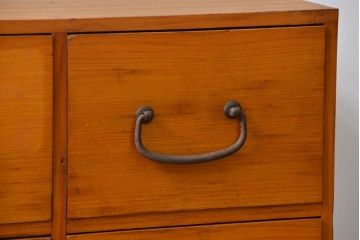 レトロ家具　昭和レトロ 古い木のかわいい6杯引き出し箱(1)(ドロワー、小物入れ、チェスト)