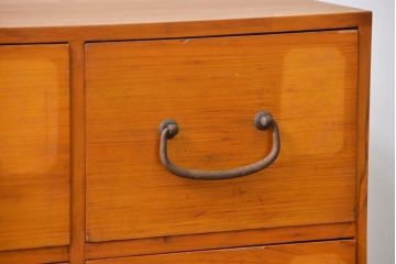 レトロ家具　昭和レトロ 古い木のかわいい6杯引き出し箱(2)(ドロワー、小物入れ、チェスト)