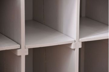 アンティーク家具　アンティーク かわいいペイントのダイヤガラス収納棚(本箱、ブックケース)