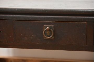 アンティーク家具　古民具・骨董 引き出し三杯のシックな文机(平机、テーブル)