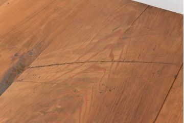 アンティーク家具　アンティーク 古材天板の鉄枠付き鉄脚テーブル(2)(作業台、デスク、陳列台、机、在宅ワーク、在宅用鉄足)