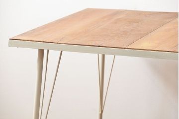 アンティーク家具　アンティーク 古材天板の鉄枠付き　大きな鉄脚テーブル(1)(作業台・デスク・陳列台・机)