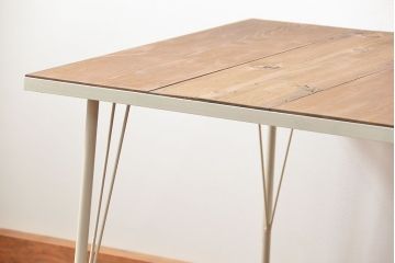 アンティーク家具　アンティーク 古材天板の鉄枠付き 大きな鉄脚テーブル(2)(作業台・デスク・陳列台・机)