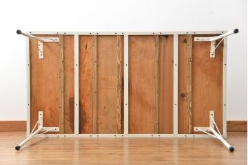 アンティーク家具　アンティーク 古材天板の鉄枠付き 大きな鉄脚テーブル(2)(作業台・デスク・陳列台・机)