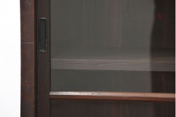 アンティーク家具　アンティーク 古い木の大きな脚付き収納棚(足付きガラスケース、飾り棚)