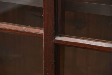 アンティーク家具　アンティーク 古い木の大きな脚付き収納棚(足付きガラスケース、飾り棚)