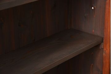 アンティーク家具　アンティーク 古い木の大きな脚付き収納棚(足付きガラスケース、飾り棚)