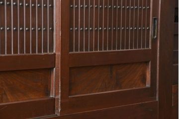 アンティーク家具　古民具・骨董 昇り引き出し付き二段重ね六尺水屋箪笥(食器棚、キッチンキャビネット)