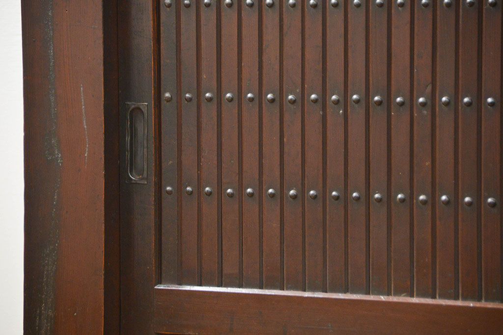 アンティーク家具　古民具・骨董 昇り引き出し付き二段重ね六尺水屋箪笥(食器棚、キッチンキャビネット)