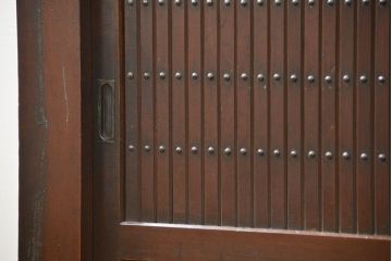 アンティーク家具　古民具・骨董 昇り引き出し付き二段重ね六尺水屋箪笥(食器棚、キッチンキャビネット)