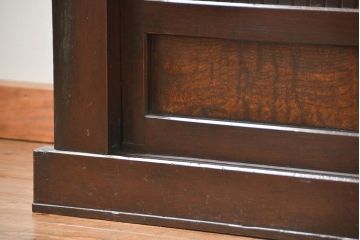 アンティーク家具　古民具・骨董 昇り引き出し付き二段重ね六尺水屋箪笥(食器棚、キッチンキャビネット)