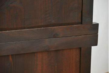 アンティーク家具　古民具・骨董 昇り引き出し付き二段重ね六尺水屋箪笥(食器棚、キッチンキャビネット)