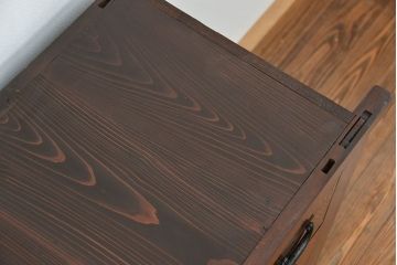 アンティーク家具　古民具・骨董 昇り引き出し付き二段重ね六尺水屋箪笥(食器棚、キッチンキャビネット)