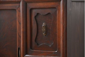 アンティーク家具　古民具・骨董 前面欅材玉杢 上質な茶箪笥(1)