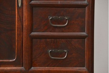 アンティーク家具　古民具・骨董 前面欅材玉杢 上質な茶箪笥(1)