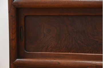 アンティーク家具　古民具・骨董 前面欅材玉杢 上質な茶箪笥(2)(水屋箪笥、収納棚)