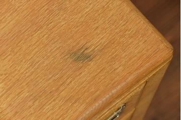 レトロ家具　昭和レトロ 重厚でかわいい脚付きナラ材カードケース(小引き出し、チェスト、ドロワー、図書館、図書室)