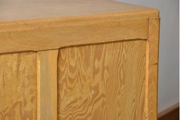 レトロ家具　昭和レトロ 重厚でかわいい脚付きナラ材カードケース(小引き出し、チェスト、ドロワー、図書館、図書室)