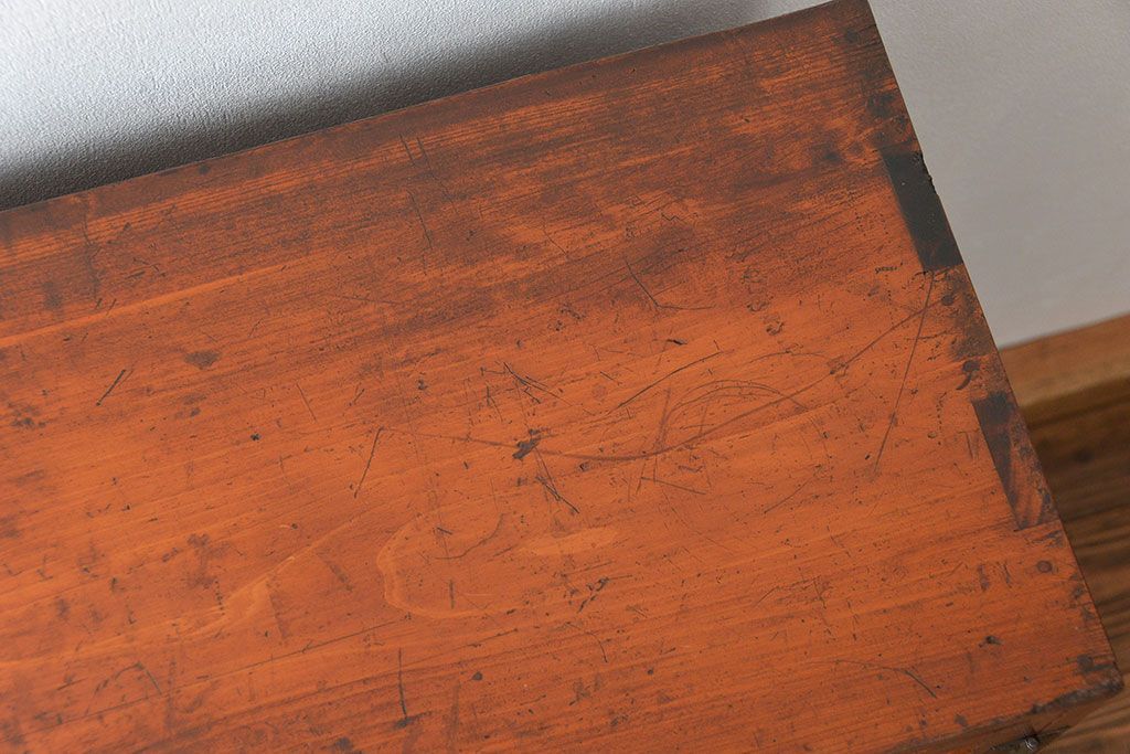 レトロ家具　昭和レトロ 古い木の小振りな本箱(ブックケース、本棚)