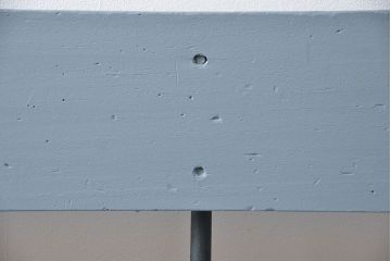 レトロ家具　昭和レトロ 古い鉄脚のペイントベンチ(長椅子、イス)