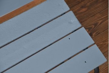 レトロ家具　昭和レトロ 古い鉄脚のペイントベンチ(長椅子、イス)