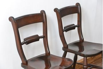 中古 松本民芸家具 ワイコムチェア2脚セット(1) 定価1脚=約88000円(椅子、イス、いす)