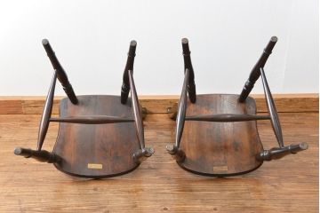 中古 松本民芸家具 ワイコムチェア2脚セット(1) 定価1脚=約88000円(椅子、イス、いす)
