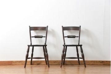 中古　松本民芸家具 ワイコムチェア2脚セット(2) 定価1脚=約88000円(椅子、イス、いす)