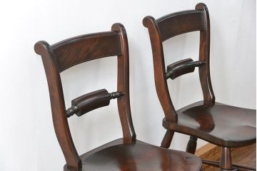 中古　松本民芸家具 ワイコムチェア2脚セット(2) 定価1脚=約88000円(椅子、イス、いす)