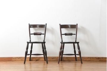 中古　松本民芸家具 ワイコムチェア2脚セット(3) 定価1脚=約88000円(椅子、イス、いす)