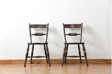 中古　松本民芸家具 ワイコムチェア2脚セット(4) 定価1脚=約88000円(椅子、イス、いす)