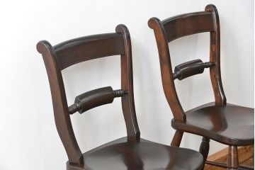 中古　松本民芸家具 ワイコムチェア2脚セット(4) 定価1脚=約88000円(椅子、イス、いす)
