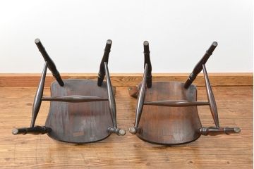 中古　松本民芸家具 ワイコムチェア2脚セット(4) 定価1脚=約88000円(椅子、イス、いす)