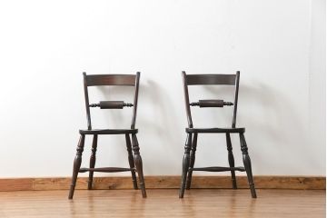 中古　松本民芸家具 ワイコムチェア2脚セット(5) 定価1脚=約88000円(椅子、イス、いす)