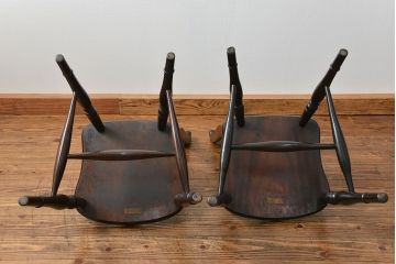 中古　松本民芸家具 ワイコムチェア2脚セット(5) 定価1脚=約88000円(椅子、イス、いす)