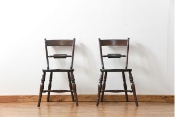 中古　松本民芸家具 ワイコムチェア2脚セット(6) 定価1脚=約88000円(椅子、イス、いす)