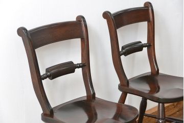 中古　松本民芸家具 ワイコムチェア2脚セット(6) 定価1脚=約88000円(椅子、イス、いす)