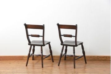 中古　松本民芸家具 ワイコムチェア2脚セット(6) 定価1脚=約88000円(椅子、イス、いす)