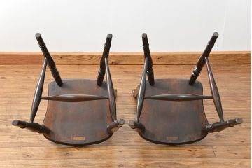 中古　松本民芸家具 ワイコムチェア2脚セット(6) 定価1脚=約88000円(椅子、イス、いす)