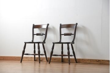 中古　松本民芸家具 ワイコムチェア2脚セット(8) 定価1脚=約88000円(椅子、イス、いす)
