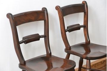 中古　松本民芸家具 ワイコムチェア2脚セット(9) 定価1脚=約88000円(椅子、イス、いす)