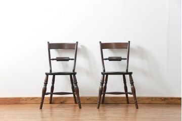 中古　松本民芸家具 ワイコムチェア2脚セット(11) 定価1脚=約88000円(椅子、イス、いす)