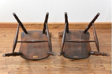 中古　松本民芸家具 ワイコムチェア2脚セット(11) 定価1脚=約88000円(椅子、イス、いす)
