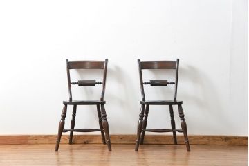 中古　松本民芸家具 ワイコムチェア2脚セット(12) 定価1脚=約88000円(椅子、イス、いす)