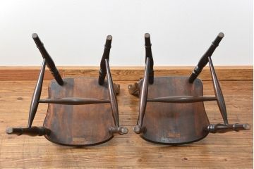 中古　松本民芸家具 ワイコムチェア2脚セット(12) 定価1脚=約88000円(椅子、イス、いす)